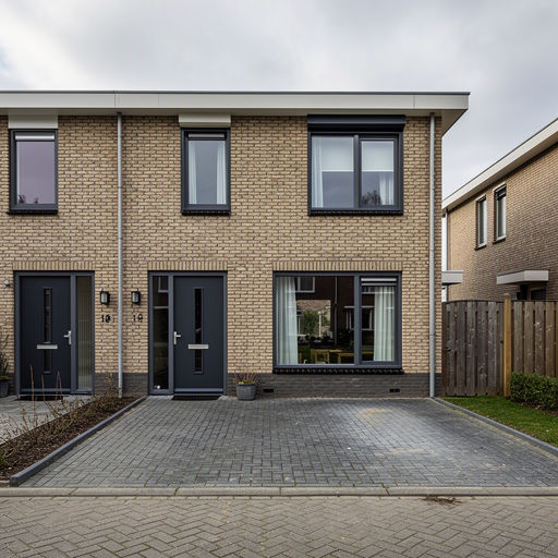 Twee-onder-een-kapwoning Badhoevedorp met donker antraciet kunststof kozijnen