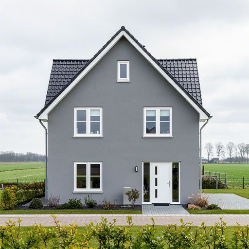 Moderne vrijstaande woning in Aalsmeer aan het water met nieuwe witte kunststof kozijnen