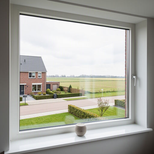 Interieur woning Aalsmeer met panoramisch uitzicht op de Westeinderplassen door groot kunststof kozijn