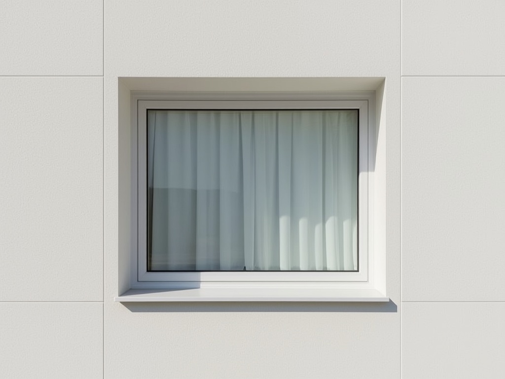Detail van een wit kunststof kozijn vloer-tot-plafond op een gladde gevel in Badhoevedorp