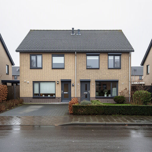 Twee-onder-een-kapwoning Hoofddorp Bornholm met antraciet kunststof kozijnen