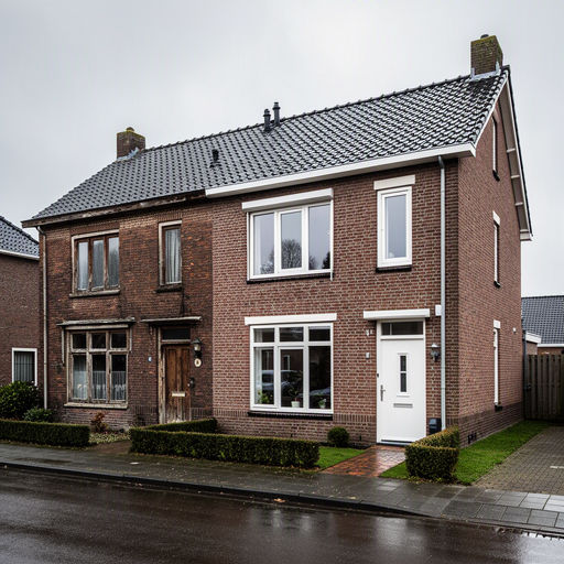 Standaard witte kozijnen met HR++ glas in een jaren 70 rijtjeshuis in Hoofddorp