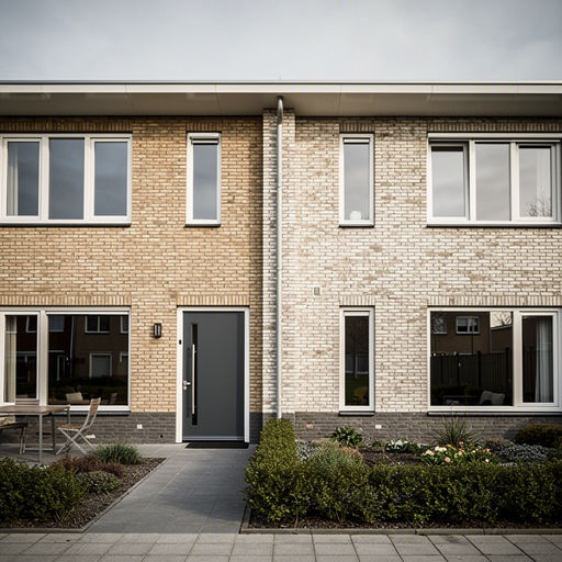 Kunststof voordeur aan de voorgevel van een woning in Hoofddorp