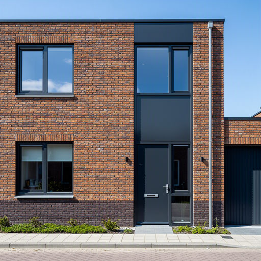 Kunststof kozijnen aan de voorgevel van een woning in Hoofddorp