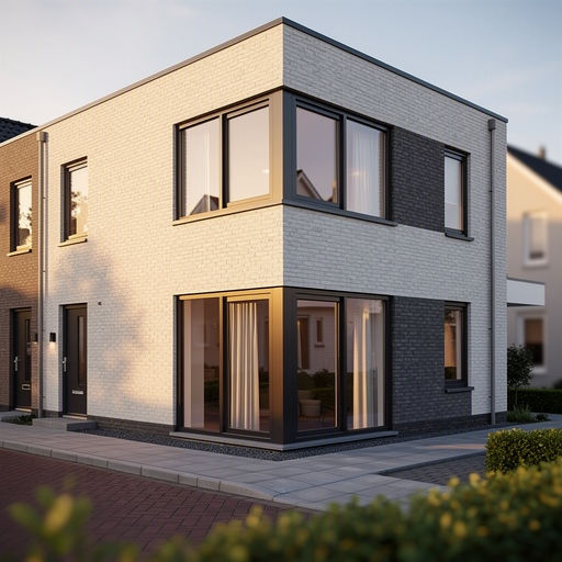 Witte kunststof draaikiepramen met HR++ glas in een rijtjeshuis